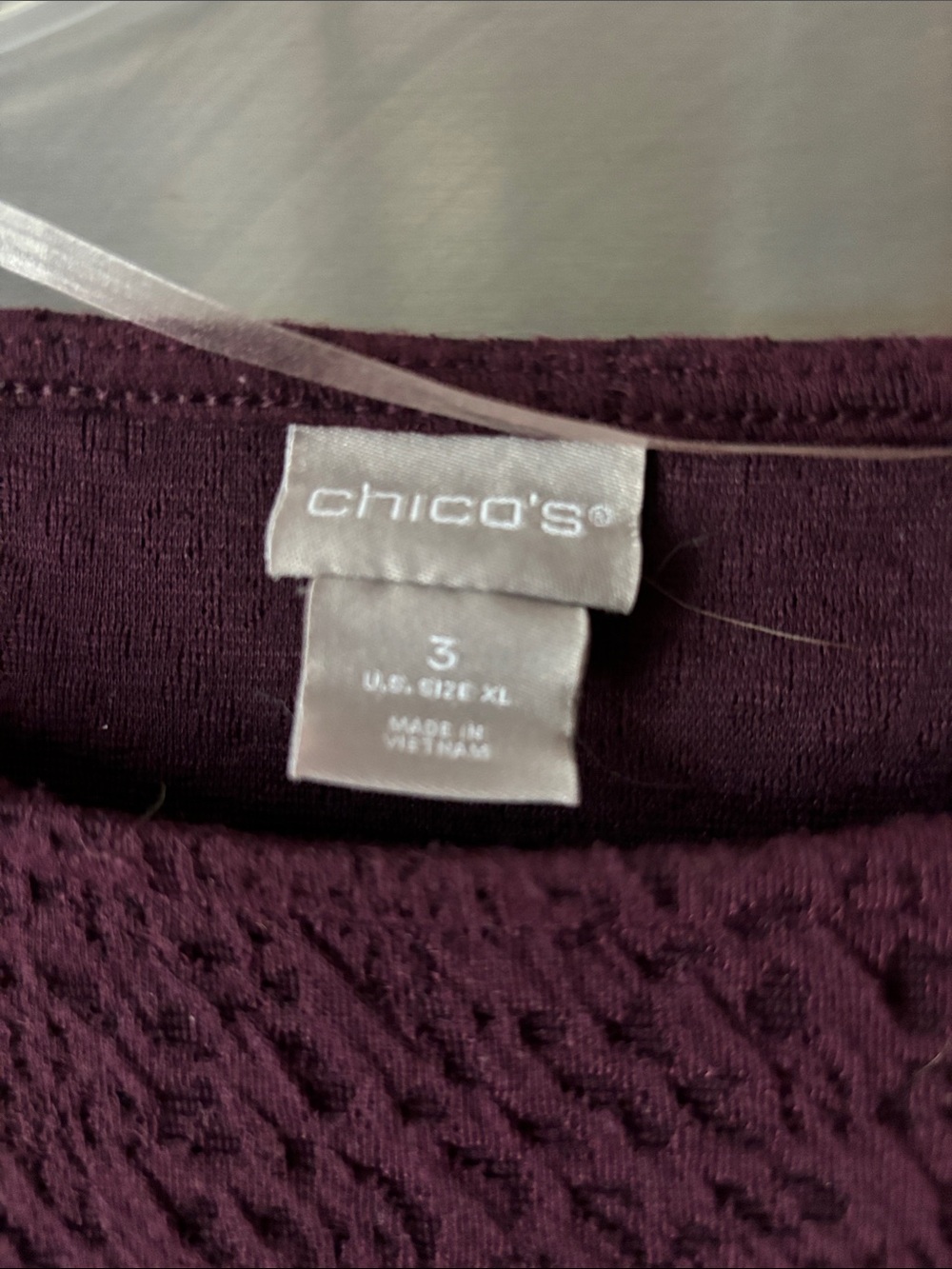 Chico's Textured Tunic in Plum - Picture 2 of 5